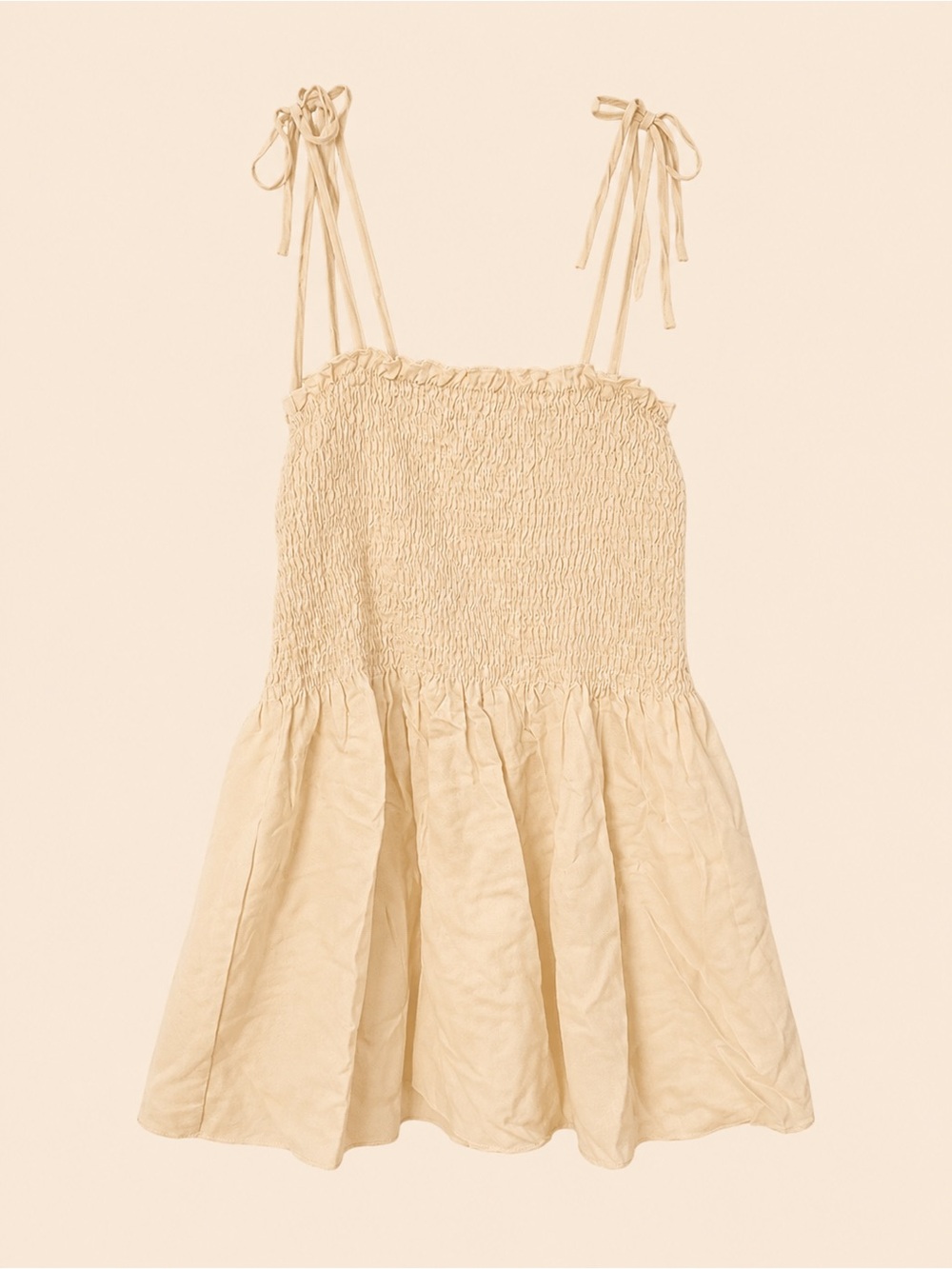 Women’s Tie-Shoulder Smocked Top - Cream